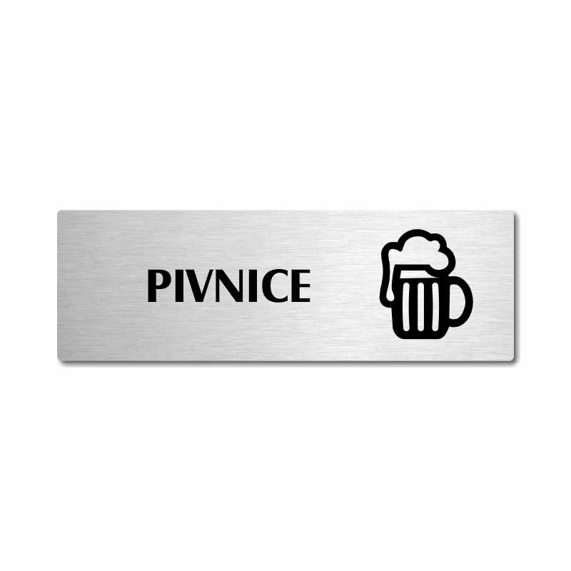 Pivnice, stříbrná popiska na dveře
